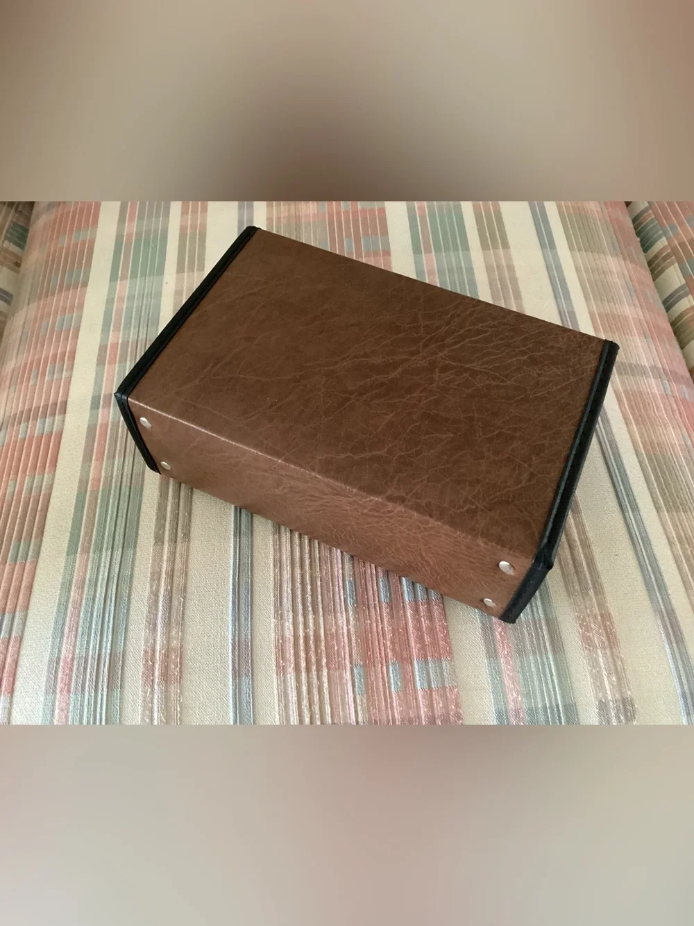 Vintage 12 Cassette Tape Holder Carrying Case Storage Brown - IEC